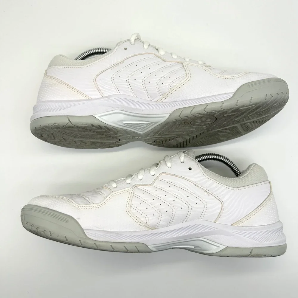 ASICS Gel-Dedicate 6 Tennis Shoes Mens 9 White Silver Athletic Court Sneakers